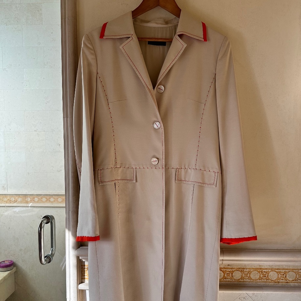 Alberto Ferretti 3 piece outfit, size 40 IT skirt and top, size 42 IT car coat